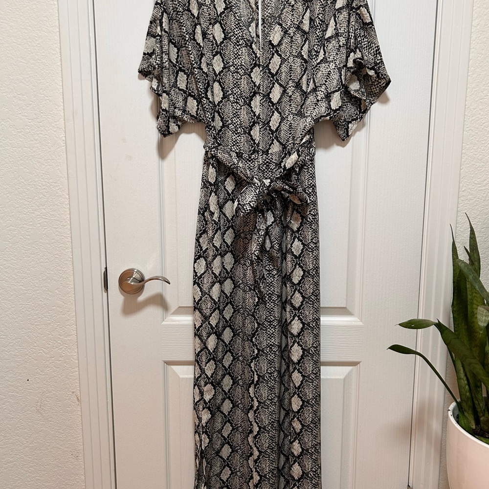 Uncle Frank Black & White Snakeskin Jumpsuit
